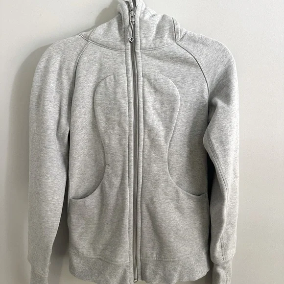 Lululemon Scuba Hoodie Heathered Core Ultra Light Grey Size 4 - Picture 4 of 9